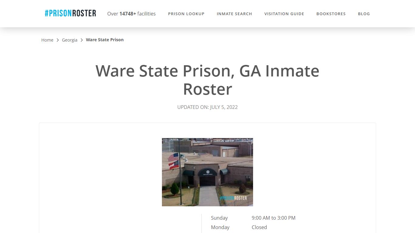 Ware State Prison, GA Inmate Roster